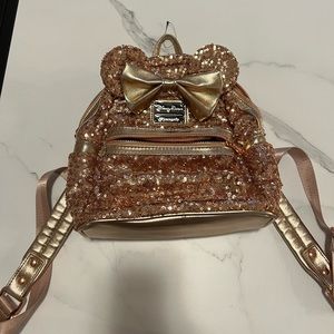 Rose gold loungefly Disney bag